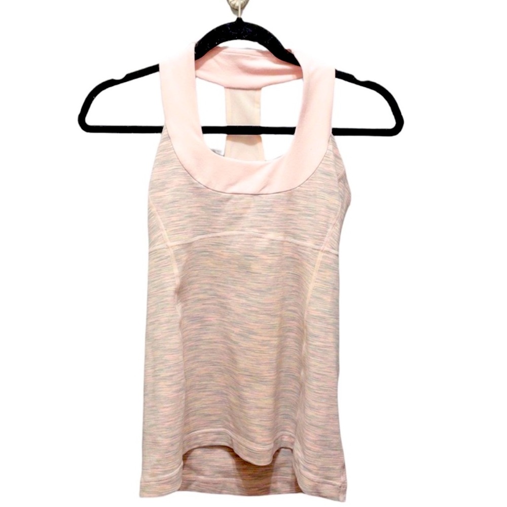 So FLATTERING Lululemon Pink And Grey Tank Top
Size: 6| lululemon athletica
